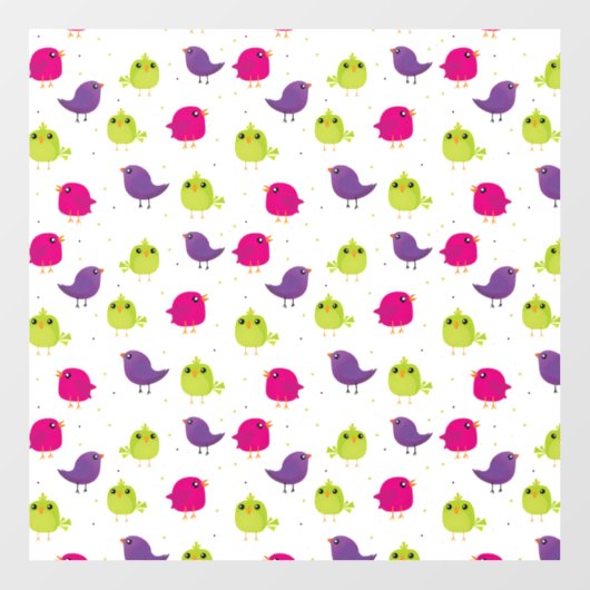 Cute colorful birds ウィンドウサイン (シート)