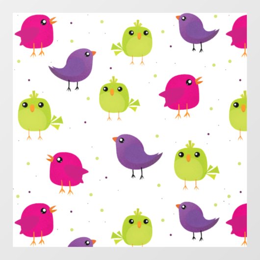 Cute colorful birds ウィンドウサイン (シート)