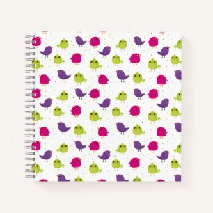 Cute colorful birds ノートブック