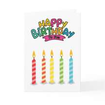 Cute Colorful Birthday Candles Greeting Card
