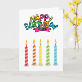 Cute Colorful Birthday Candles Greeting Card カード (黄色い花)