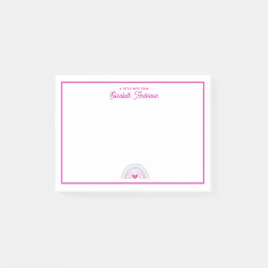 Cute Colorful Boho Rainbow Girly Personalized ポストイット (正面)