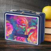 Cute colorful bright flowers personalized メタルランチボックス