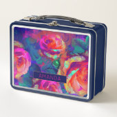 Cute colorful bright flowers personalized メタルランチボックス (正面)