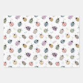 Cute Colorful Bugs Pattern ラッピングペーパーシート (正面3)