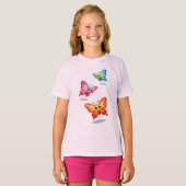 Cute Colorful Butterflies Kids T-Shirt Tシャツ (正面フル)