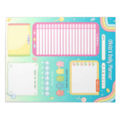 Cute Colorful Candy Daily Planner Notepad Teal ノートパッド (正面)