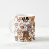 Cute Colorful Cartoon Dog Pattern Ceramic Mug コーヒーマグカップ (正面左)