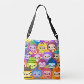 Cute Colorful Cartoon People Characters クロスボディバッグ (裏面)