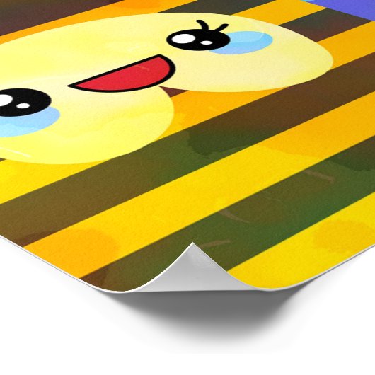 Cute Colorful Cartoon People Characters ポスター (角)