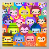 Cute Colorful Cartoon People Characters ポスター (正面)