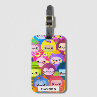 Cute Colorful Cartoon People Personalised  ラゲッジタグ
