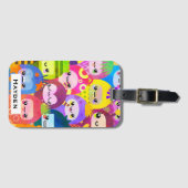 Cute Colorful Cartoon People Personalised  ラゲッジタグ (正面横)