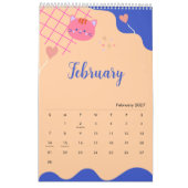 Cute Colorful Cat Calendar 2026 カレンダー (2月 2027)