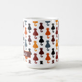 Cute Colorful Cat Mom Kitten Pattern Personalized コーヒーマグカップ (中央)