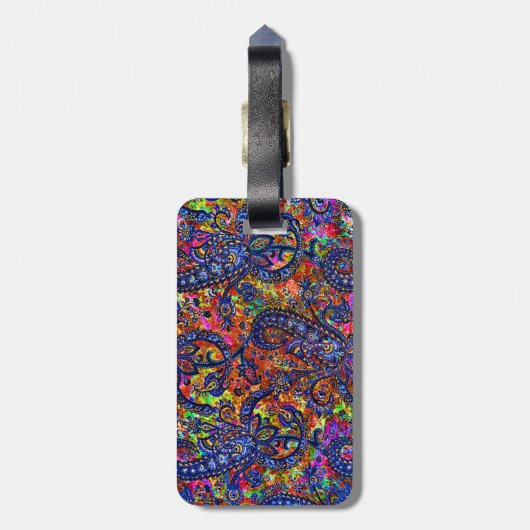 Cute colorful chakra pattern checkbook cover ラゲッジタグ (裏面縦)