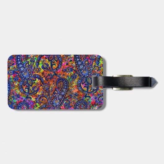 Cute colorful chakra pattern checkbook cover ラゲッジタグ (裏面横)