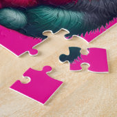 Cute Colorful Chubby Cat with Bowler Hat ジグソーパズル (側面)