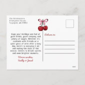 Cute Colorful Cocktail Cats Making Spirits Bright シーズンポストカード (裏面)