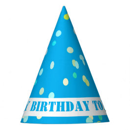 Cute Colorful Confetti Dots Blue Happy Birthday パーティーハット