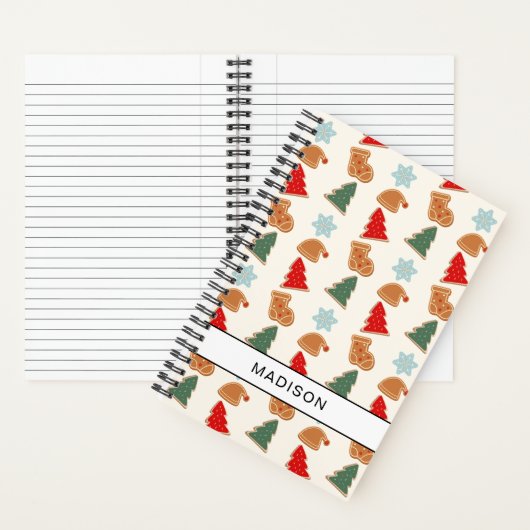 Cute Colorful Cookie Pattern Christmas Kids Recipe ノートブック (内側)