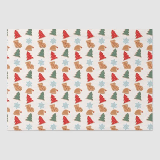 Cute Colorful Cookies Pattern Christmas 薄葉紙 (正面)