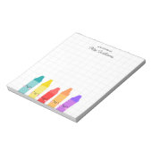 Cute Colorful Crayon Custom Teacher Appreciation ノートパッド (回転)