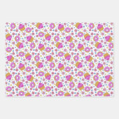 Cute colorful cupcake, flower and bagel Bookmark ラッピングペーパーシート (正面3)