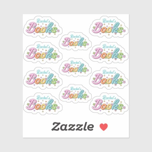 Cute Colorful Customized Name Book Stickers シール (シート)