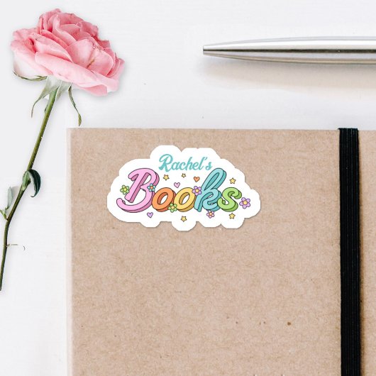 Cute Colorful Customized Name Book Stickers シール