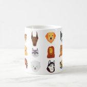 Cute Colorful Dog Breeds Pattern Coffee Mug モーフィングマグカップ (中央)