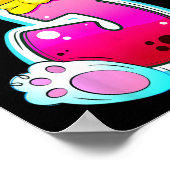 Cute Colorful Easter Coquette Bow Letter J Initial ポスター (角)