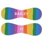 Cute Colorful Fun Rainbow Stripes Custom Name Team ソフトボール (パネル)