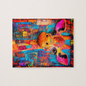 Cute Colorful Giraffe ジグソーパズル (横)