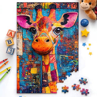 Cute Colorful Giraffe ジグソーパズル