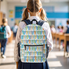 Cute Colorful Girl Flip Flops Pattern プリントバックパック