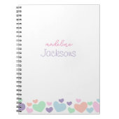 Cute Colorful Heart Purple Girly Script ノートブック (正面)