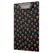 Cute Colorful Hearts Black Clipboard  クリップボード (左)