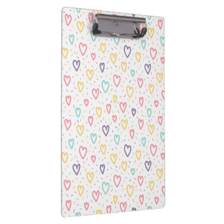 Cute Colorful Hearts Clipboard  クリップボード