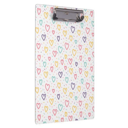 Cute Colorful Hearts Clipboard クリップボード (右)