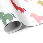 Cute Colorful Horses Dots Pattern 2026 ラッピングペーパー (ロールコーナー)