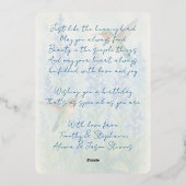 Cute Colorful Hummingbirds Gold Foil Birthday Card 箔シーズンカード (裏面)