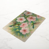 Cute Colorful Hummingbirds Gold Foil Birthday Card 箔シーズンカード (回転した状態)