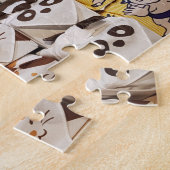 Cute colorful Japanese furoshiki wrapping clothes ジグソーパズル (側面)