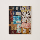 Cute colorful Japanese furoshiki wrapping clothes ジグソーパズル (縦)