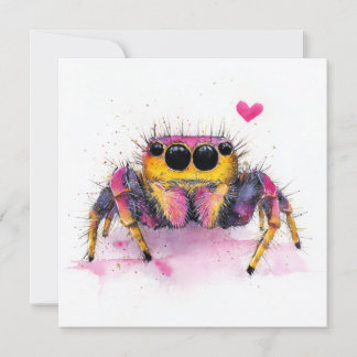 Cute Colorful Jumping Spider Greeting Card シーズンカード