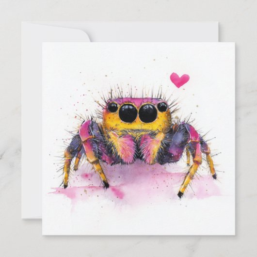 Cute Colorful Jumping Spider Greeting Card シーズンカード (正面)