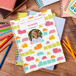 Cute Colorful Kids Background Custom Name Photo プランナー手帳