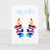 Cute colorful leaves watercolor カード (正面)