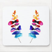 Cute colorful leaves watercolor マウスパッド (正面)